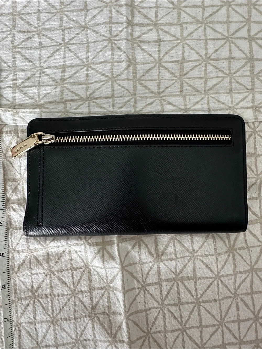 kate spade Black Saffiano Wallet with Gold Logo